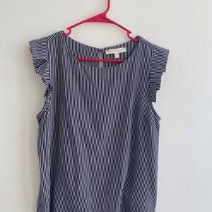 Navy Striped Women's Top